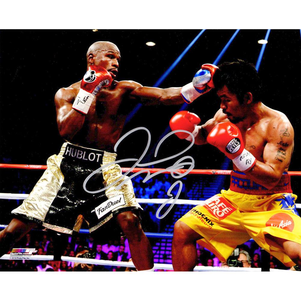 Schwartz Sports Floyd Mayweather Jr. Signed Boxing Fighting Manny Pacquiao 8x10 PhotoMAY08P500
