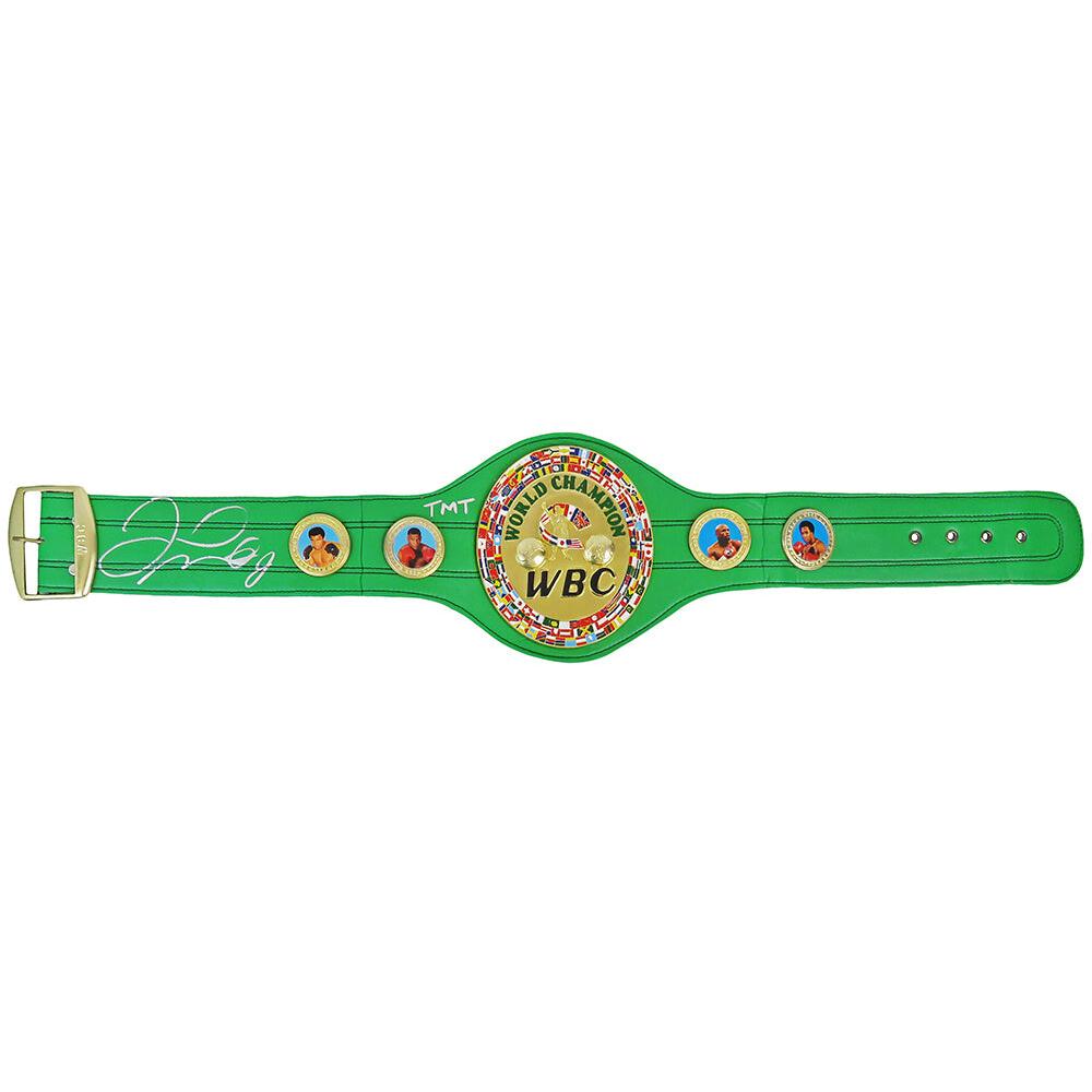Schwartz Sports Floyd Mayweather Jr. Signed Green World Champion Full Size Boxing Belt w/TMTMAYBLT506