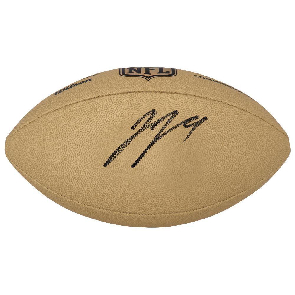 Schwartz Sports J.J. (JJ) McCarthy Signed Wilson Duke Gold Metallic NFL Full Size Replica Football - (Beckett)MCCFTB321