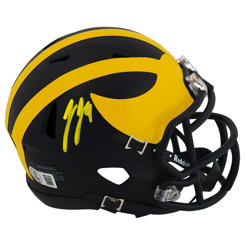 Schwartz Sports J.J. (JJ) McCarthy Signed Michigan Wolverines Riddell Speed Mini Helmet (Beckett)MCCMIN320