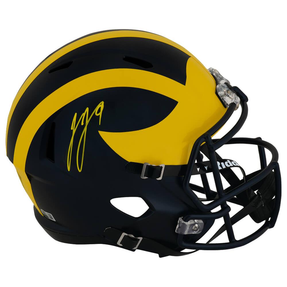 Schwartz Sports J.J. McCarthy Signed Michigan Wolverines Riddell Full Size Speed Replica Helmet - (Beckett)MCCREP330