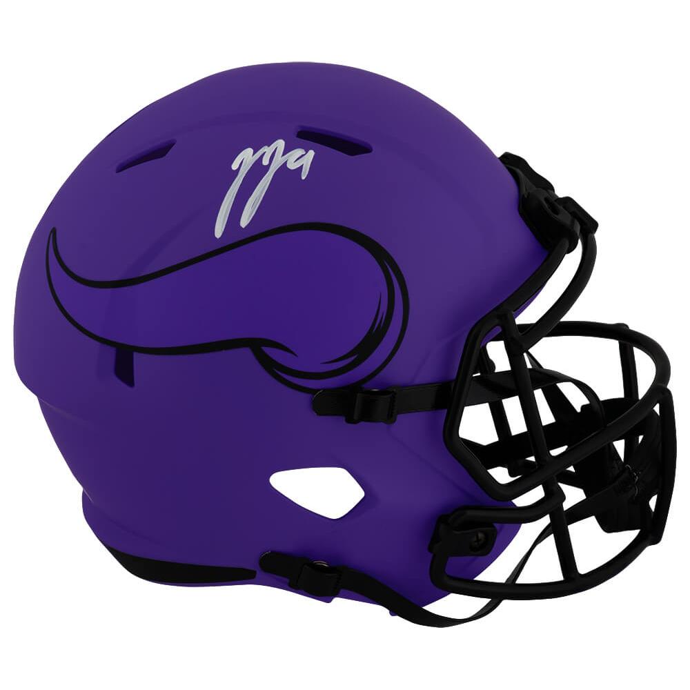 Schwartz Sports J.J. McCarthy Signed Minnesota Vikings RAVE Riddell Full Size Speed Replica Helmet - (Beckett)MCCREP331