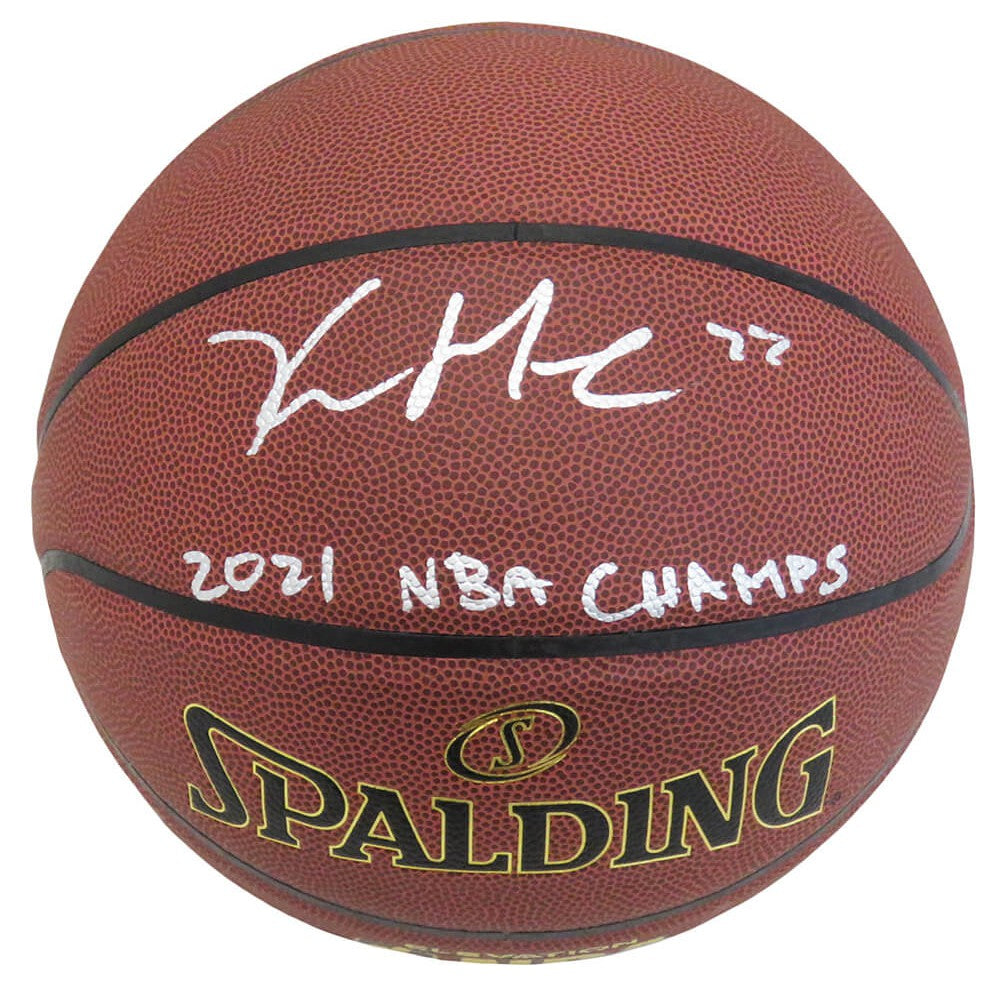 Schwartz Sports Khris Middleton Signed Spalding Indoor/Outdoor NBA Basketball w/2021 NBA Champs MIDBSK201