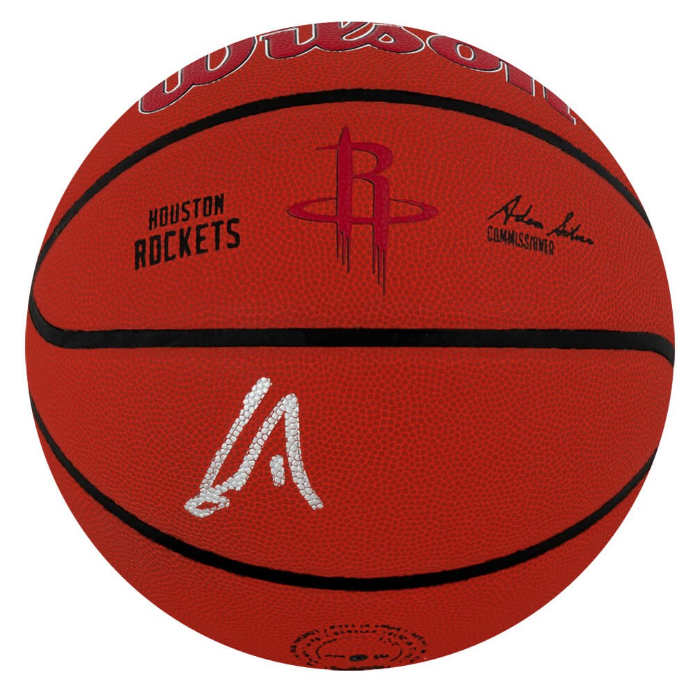 Schwartz Sports Yao Ming Signed Wilson Houston Rockets Logo NBA Basketball MINBSK201