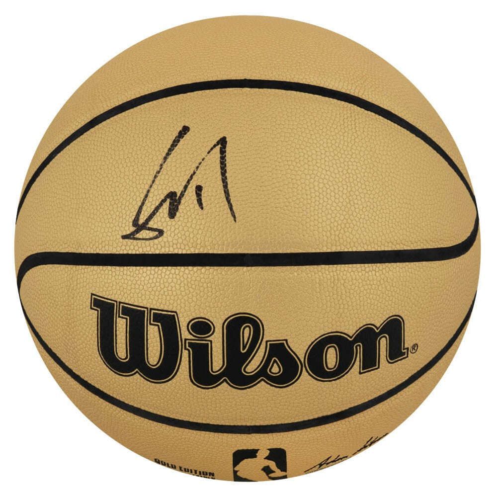 Schwartz Sports Yao Ming Signed Wilson Gold NBA Basketball MINBSK202