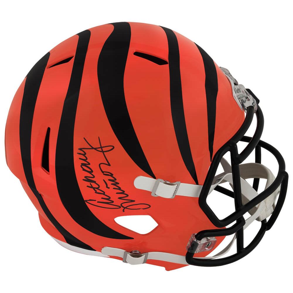 Schwartz Sports Anthony Munoz Signed Bengals Riddell Full Size Speed Replica HelmetMUNREP304