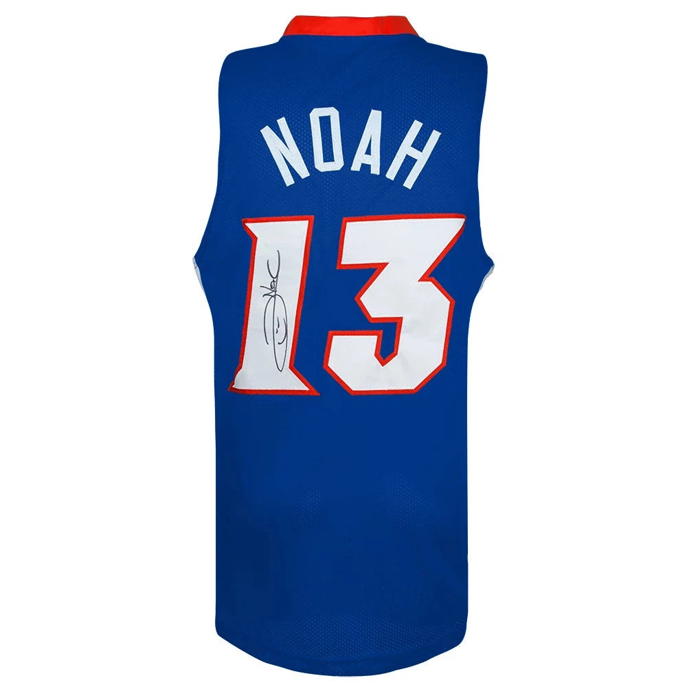 Schwartz Sports Joakim Noah Signed Blue Custom College Basketball Jersey NOAJRY201