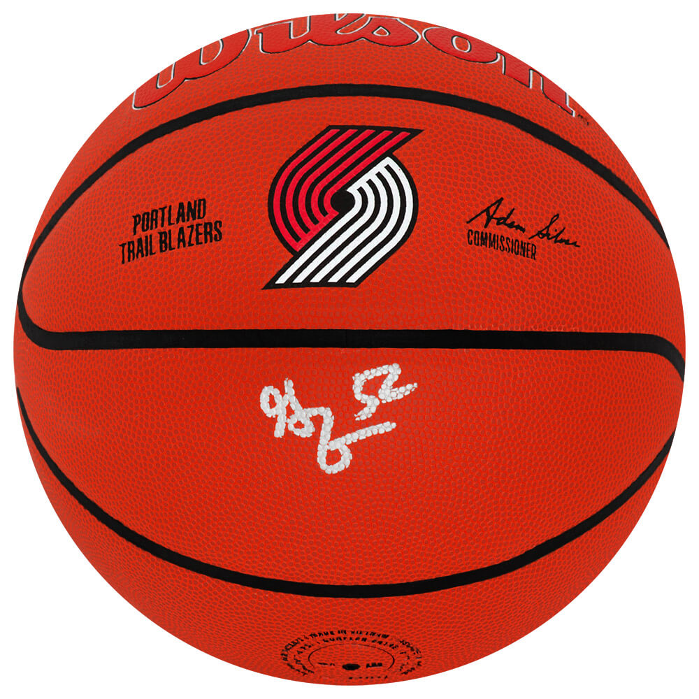 Schwartz Sports Greg Oden Signed Portland Trailblazers Logo Wilson NBA Basketball ODEBSK200