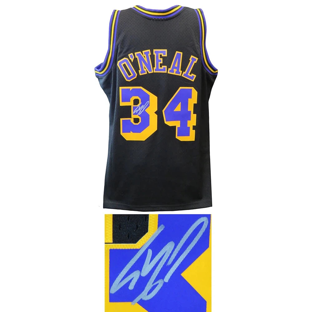 Schwartz Sports Shaquille O’Neal Signed Los Angeles Lakers Mitchell & Ness Black NBA Swingman Basketball Jersey ONEJRY216