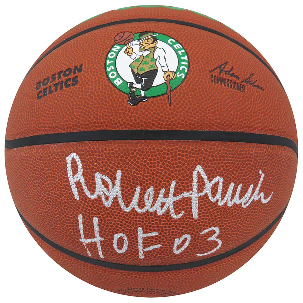 Schwartz Sports Robert Parish Signed Wilson Boston Celtics Logo NBA Basketball w/HOF'03 PARBSK213