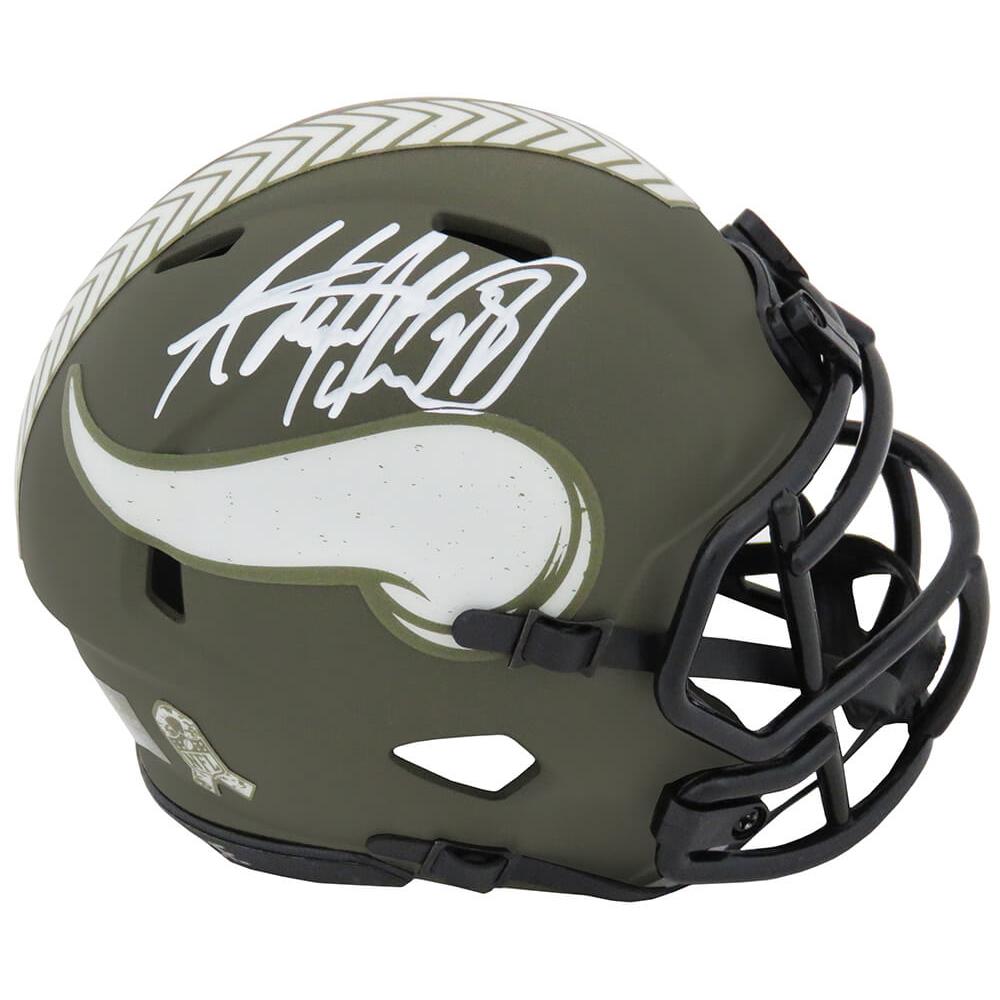 Schwartz Sports Adrian Peterson Signed Minnesota Vikings Salute to Service Riddell Speed Mini HelmetPETMIN307