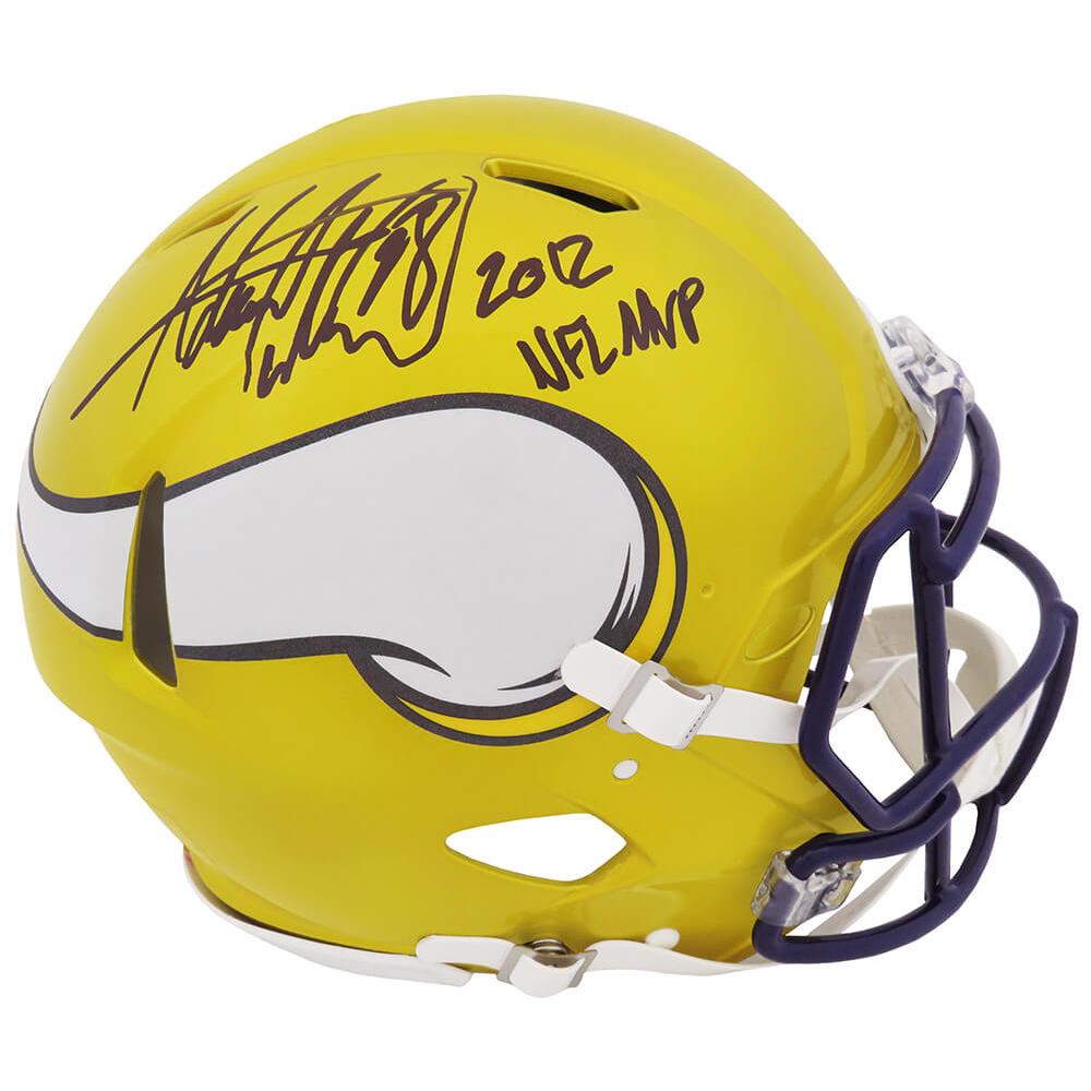 Schwartz Sports Adrian Peterson Signed Minnesota Vikings FLASH Riddell Speed Authentic Helmet w/2012 NFL MVPPETPRO302