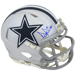 Schwartz Sports Dak Prescott Signed Dallas Cowboys Riddell Speed Mini HelmetPREMIN304