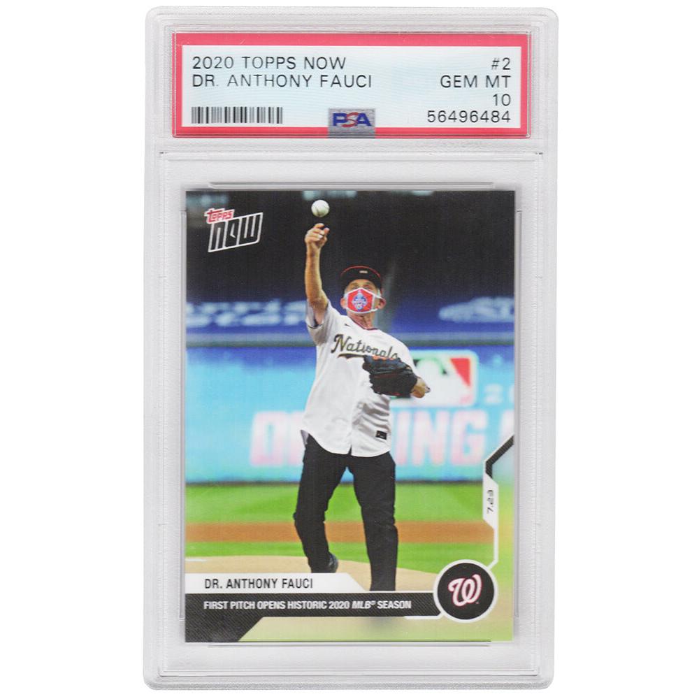 Schwartz Sports Dr Anthony Fauci 2020 Topps Now Opening Day (Nationals vs Yankees) Trading Card #2 - (PSA 10 GEM MINT)PS1AF20T2