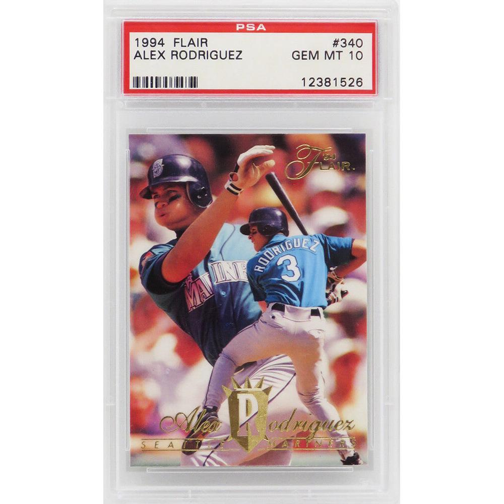 Schwartz Sports Alex Rodriguez (Seattle Mariners) 1994 Flair Baseball #340 RC Rookie Card - PSA 10 GEM MINTPS1AR94F1