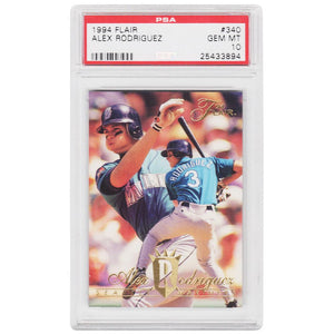 Schwartz Sports Alex Rodriguez (Seattle Mariners) 1994 Flair Baseball #340 RC Rookie Card - PSA 10 GEM MINT (Silver Label)PS1AR94F3