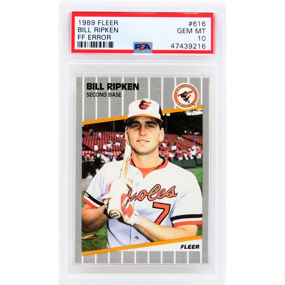 Schwartz Sports Bill Ripken (Baltimore Orioles) 1989 Fleer Baseball #616 FF Error Card - PSA 10 GEM MINT (New Label)PS1BR89F2