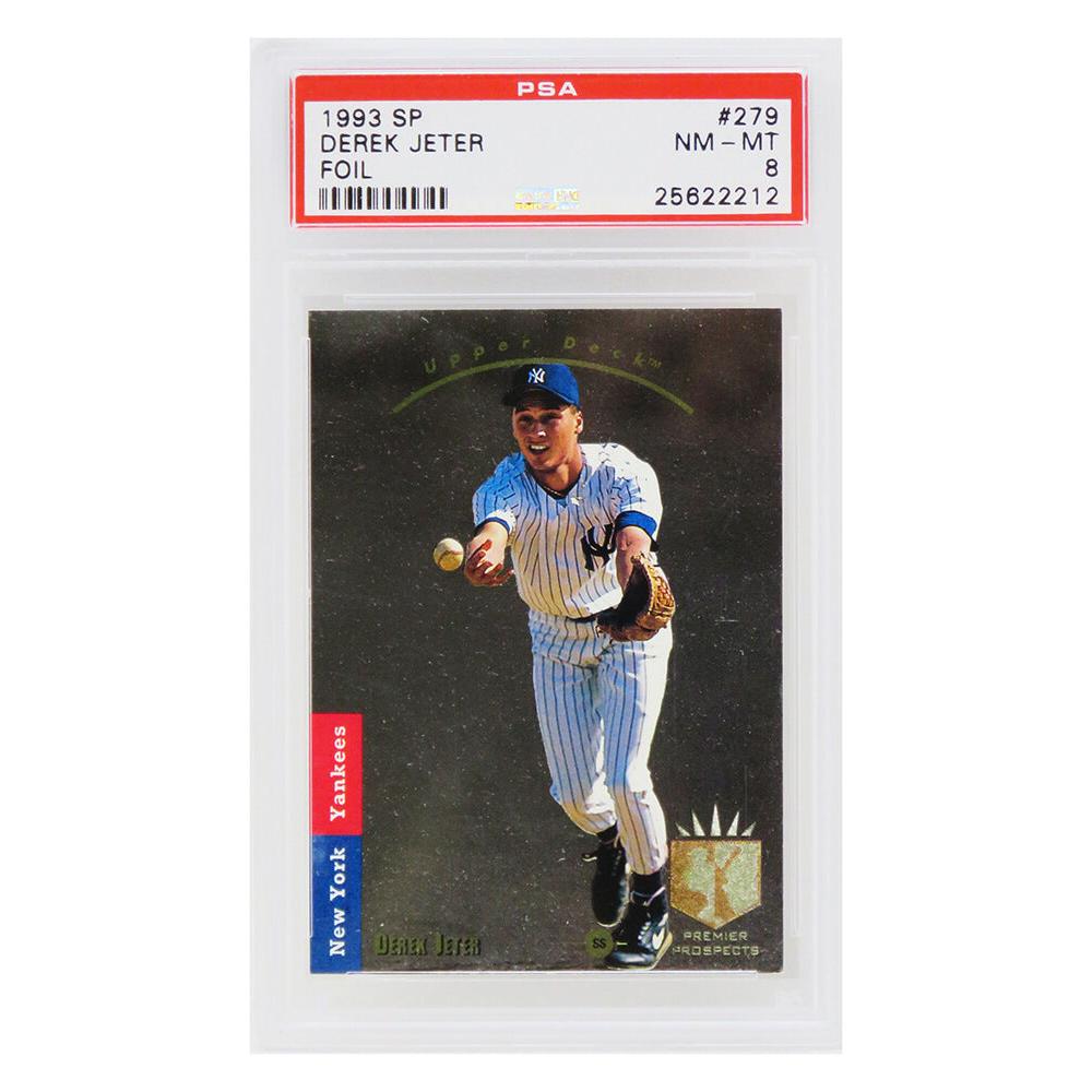 Schwartz Sports Derek Jeter (New York Yankees) 1993 SP Foil Baseball RC Rookie Card #279 (PSA 8 NM-MT) (C.)PS1DJ93FC