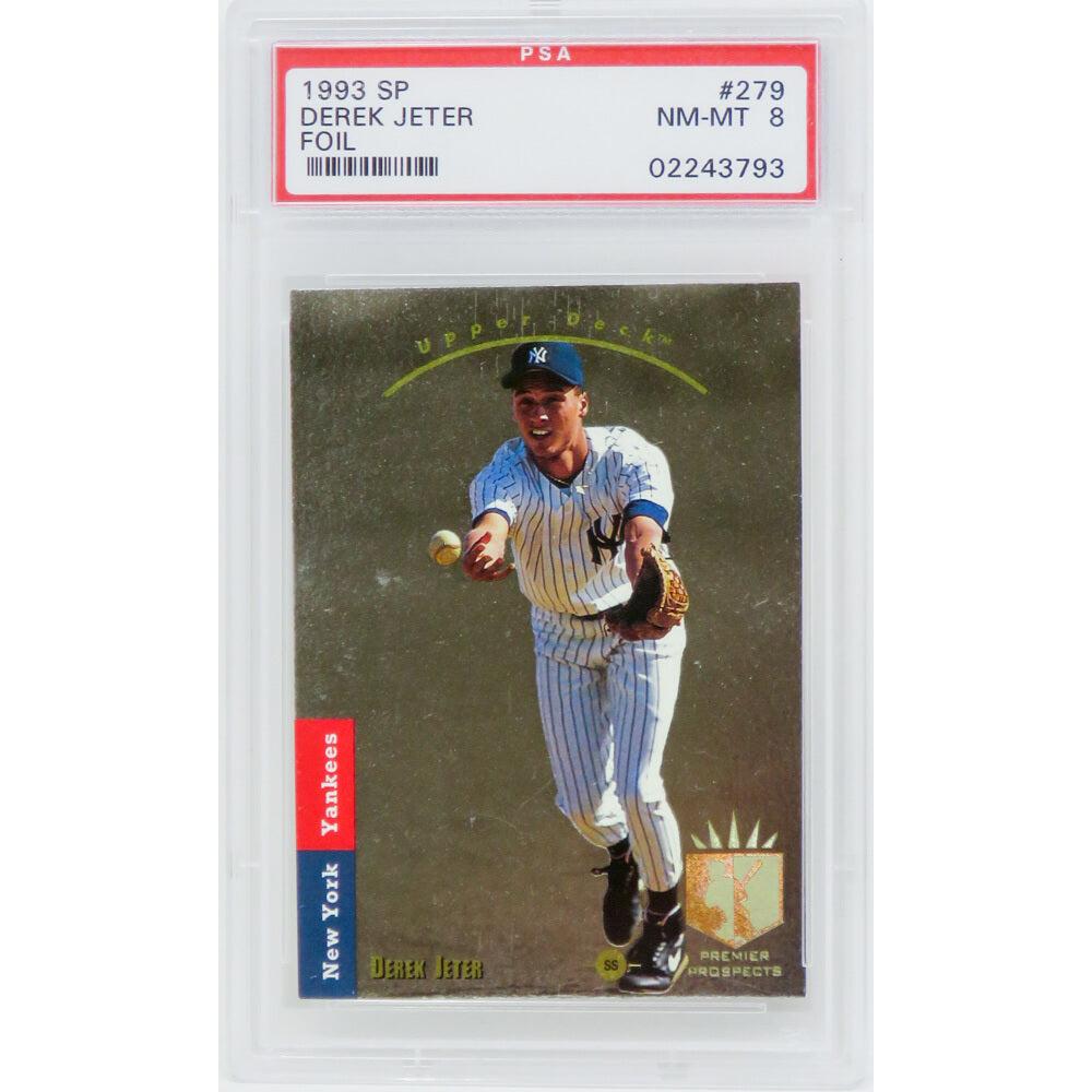 Schwartz Sports Derek Jeter (New York Yankees) 1993 SP Foil Baseball RC Rookie Card #279 (PSA 8 NM-MT) (K)PS1DJ93FK