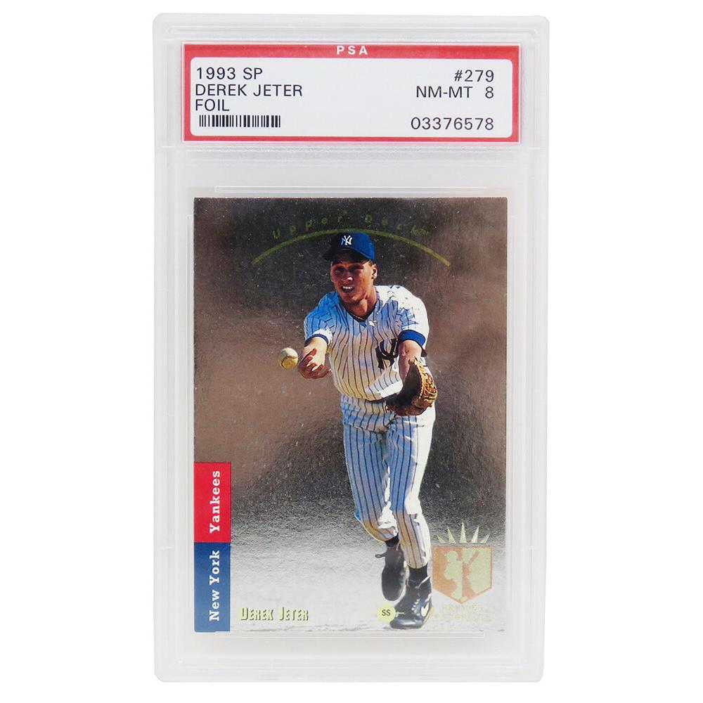 Schwartz Sports Derek Jeter (New York Yankees) 1993 SP Foil Baseball RC Rookie Card #279 (PSA 8 NM-MT) (M)PS1DJ93FM