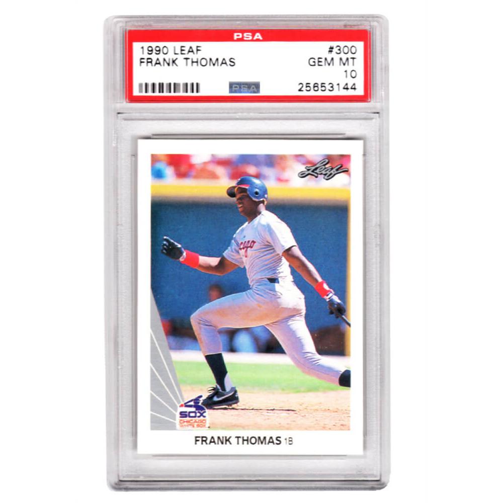 Schwartz Sports Frank Thomas (Chicago White Sox) 1990 Leaf Baseball #300 RC Rookie Card - PSA 10 GEM MINT (Silver Label)PS1FT90L3