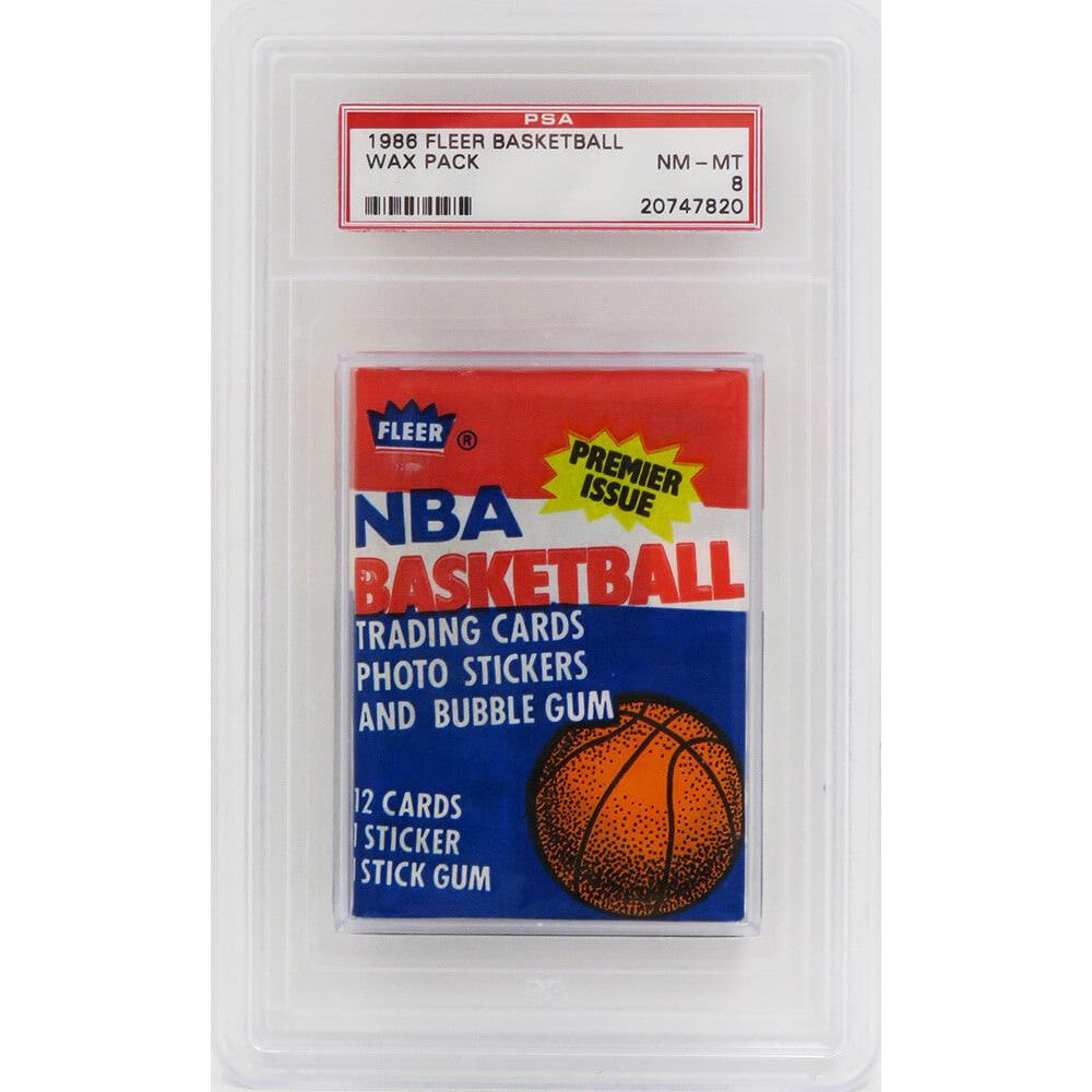 Schwartz Sports 1986 Fleer Basketball Wax Pack - PSA 8 (Dominique Wilkins Sticker On Back) Michael Jordan RC??PS286FWN8
