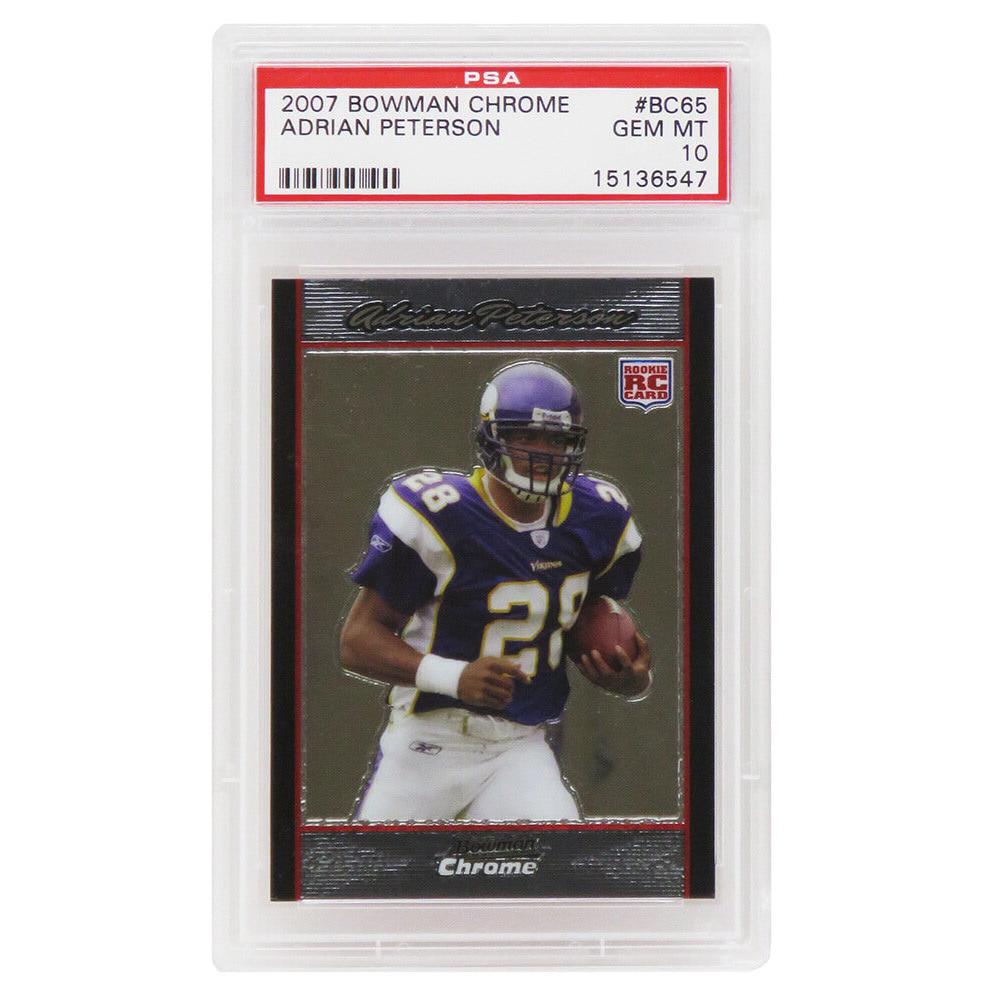 Schwartz Sports Adrian Peterson (Minnesota Vikings) 2007 Bowman Chrome #BC65 RC Rookie Card - PSA 10 GEM MINTPS3AP07B1