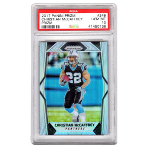 Schwartz Sports Christian McCaffrey (Carolina Panthers) 2017 Panini Prizm Football #249 Prizm RC Rookie Card - PSA 10 GEM MINT (Silver Label)PS3CM17P4
