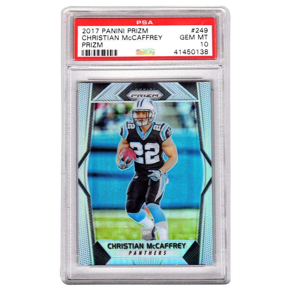 Schwartz Sports Christian McCaffrey (Carolina Panthers) 2017 Panini Prizm Football #249 Prizm RC Rookie Card - PSA 10 GEM MINT (Silver Label)PS3CM17P4