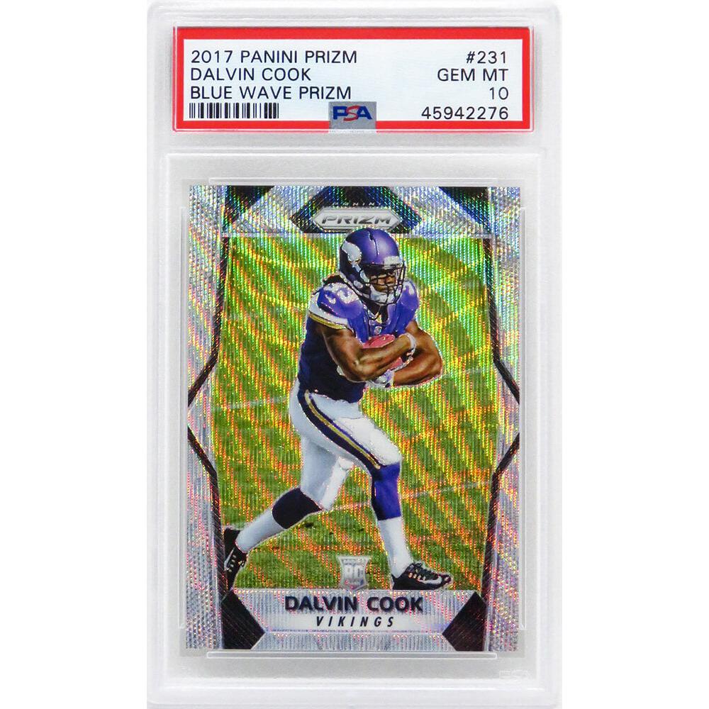 Schwartz Sports Dalvin Cook (Minnesota Vikings) 2017 Panini Prizm Football #231 Blue Wave Prizm RC Card (#67/149) - PSA 10 GEM MINTPS3DC17P3