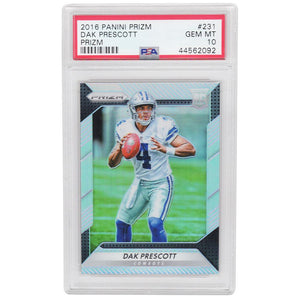 Schwartz Sports Dak Prescott (Dallas Cowboys) 2016 Panini Prizm Football #231 Prizm RC Rookie Card - PSA 10 GEM MINT (New Label)PS3DP16P4