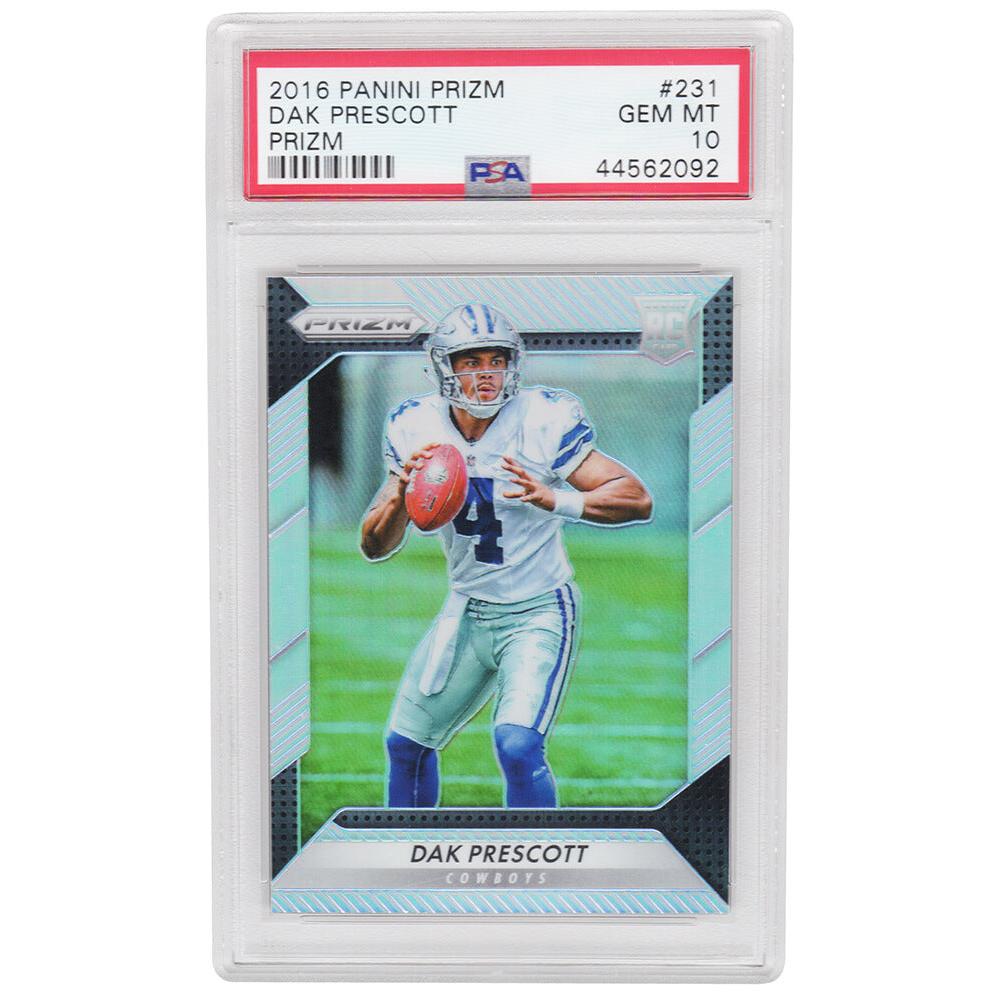 Schwartz Sports Dak Prescott (Dallas Cowboys) 2016 Panini Prizm Football #231 Prizm RC Rookie Card - PSA 10 GEM MINT (New Label)PS3DP16P4
