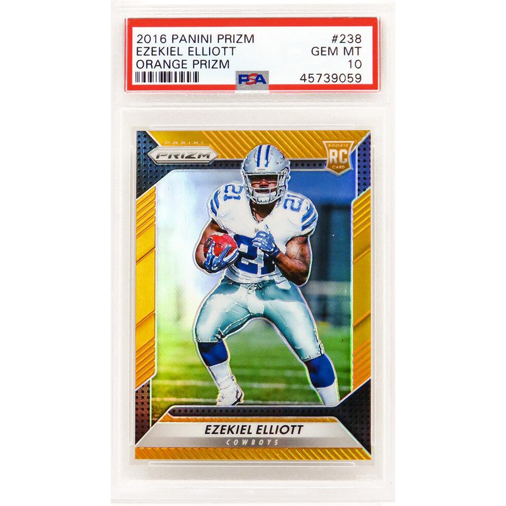 Schwartz Sports Ezekiel Elliott (Dallas Cowboys) 2016 Panini Prizm Football #238 Orange Prizm RC Rookie Card - PSA 10 GEM MINTPS3EE16P2