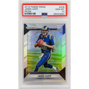 Schwartz Sports Jared Goff (Los Angeles Rams) 2016 Panini Prizm Football #208 Prizm RC Rookie Card - PSA 10 GEM MINTPS3JG16P1