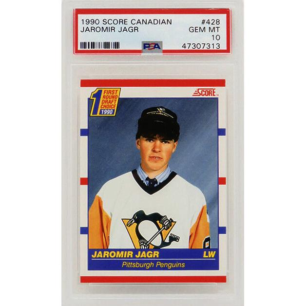 Schwartz Sports Jaromir Jagr (Pittsburgh Penguins) 1990 Score Canadian Hockey #428 RC Rookie Card - PSA 10 GEM MINTPS4JJ90S1