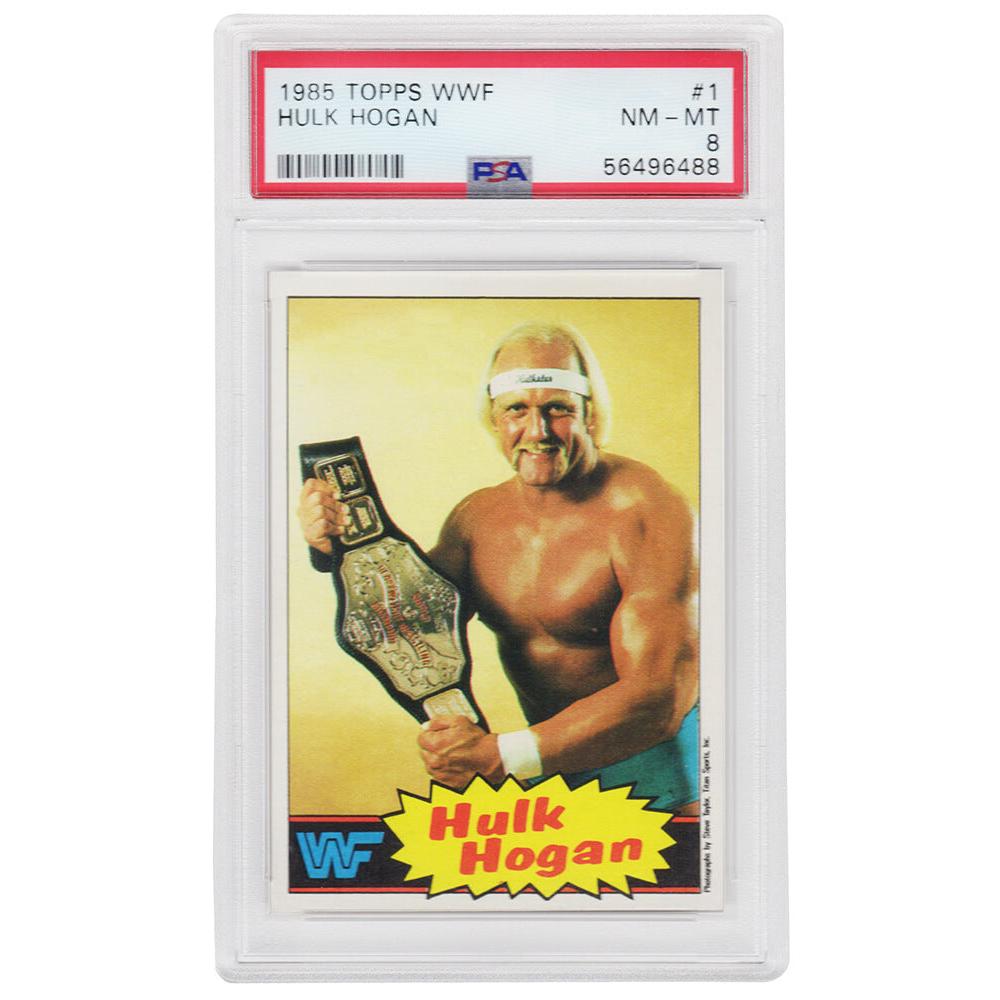 Schwartz Sports Hulk Hogan 1985 Topps WWF Pro Wrestling Stars (Yellow Background) Rookie Card #1 - PSA 8 NM-MT (B)PS5HH85T3