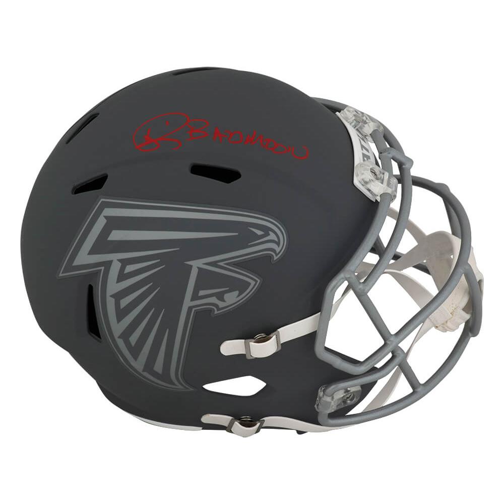 Schwartz Sports Andre Rison Signed Atlanta Falcons SLATE Riddell Full Size Speed Replica Helmet w/Bad MoonRISREP331