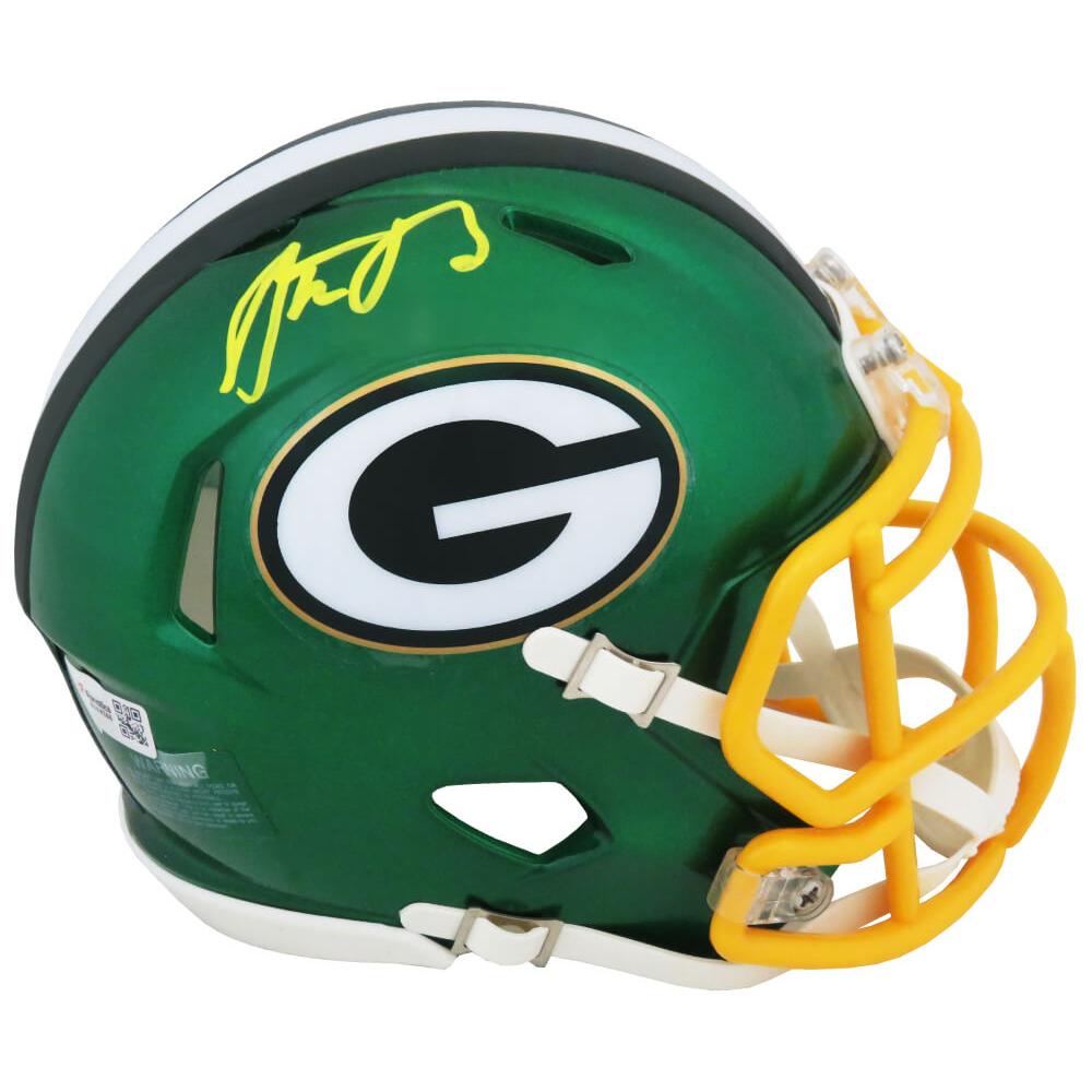 Schwartz Sports Aaron Rodgers Signed Green Bay Packers FLASH Riddell Speed Mini Helmet - (Fanatics)RODMIN302