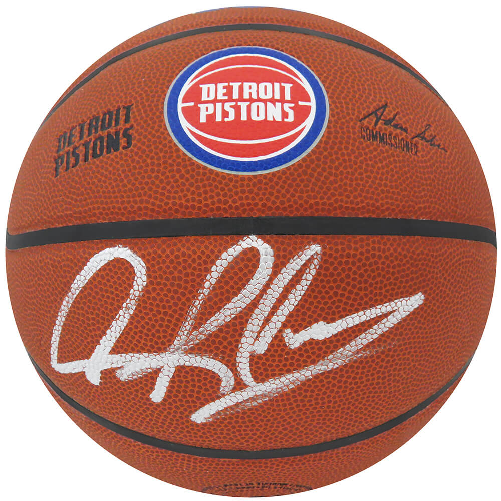 Schwartz Sports Dennis Rodman Signed Wilson Detroit Pistons Logo NBA Basketball RODBSK231