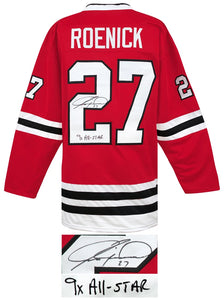 Schwartz Sports Jeremy Roenick Signed Red Custom Hockey Jersey w/9x All Star ROEJRY404