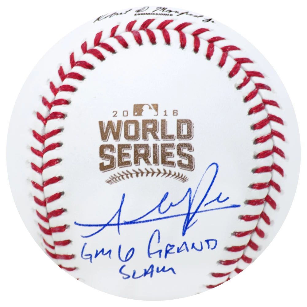 Schwartz Sports Addison Russell Signed Rawlings 2016 World Series Baseball w/GM 6 Grand Slam RUSBSB106