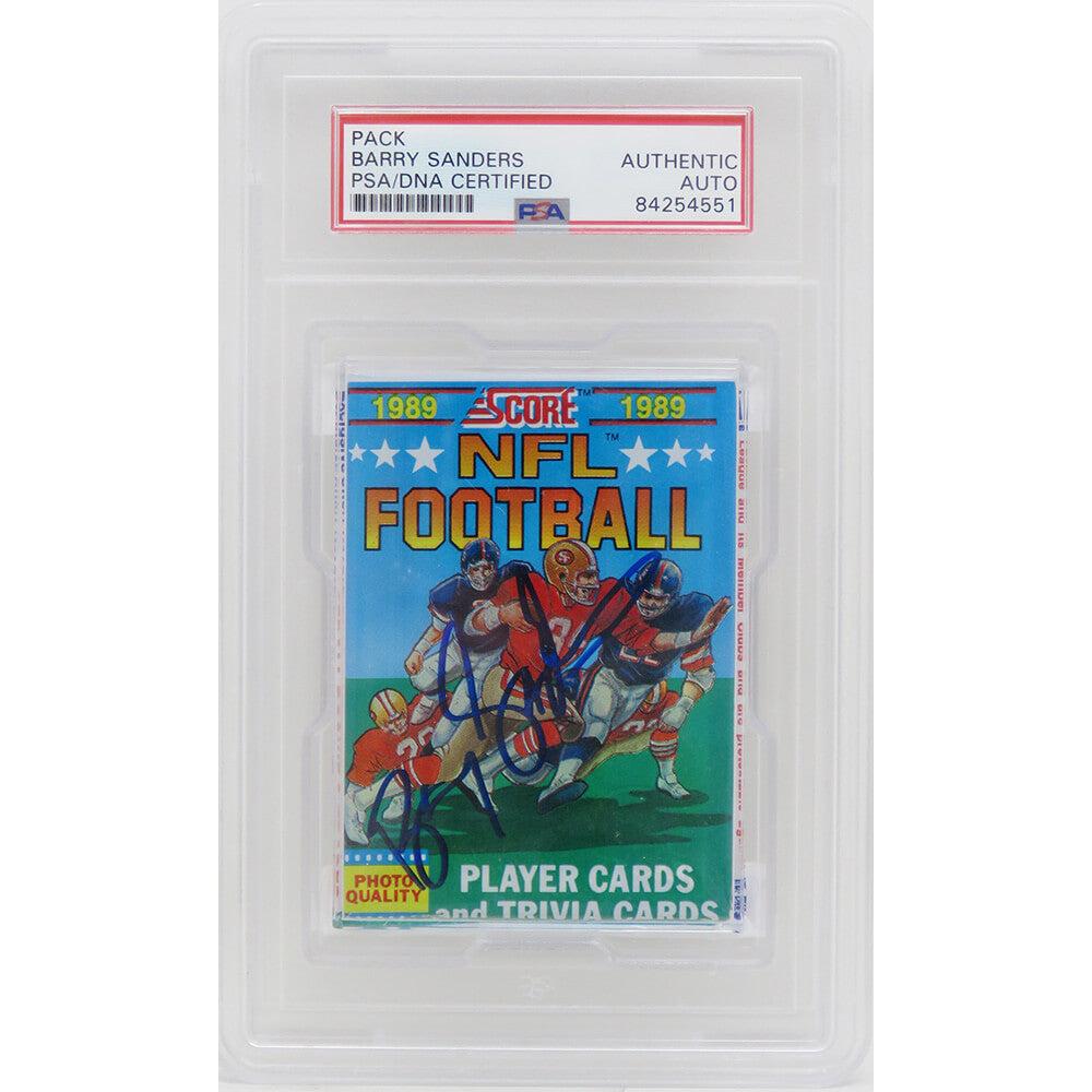 Schwartz Sports Barry Sanders Signed 1989 Score Football Trading Cards Un-Opened Pack (PSA Encapsulated)SANCAR314