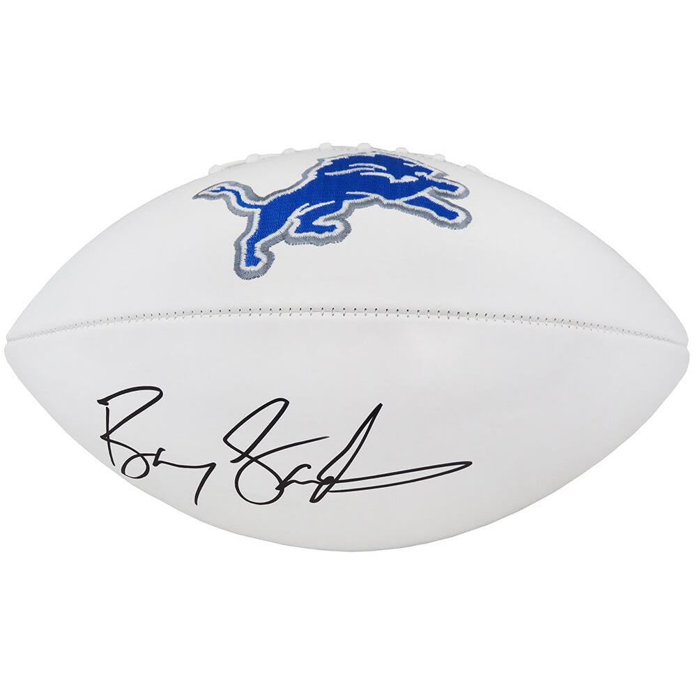 Schwartz Sports Barry Sanders Signed Detroit Lions Wilson White Logo FootballSANFTB311