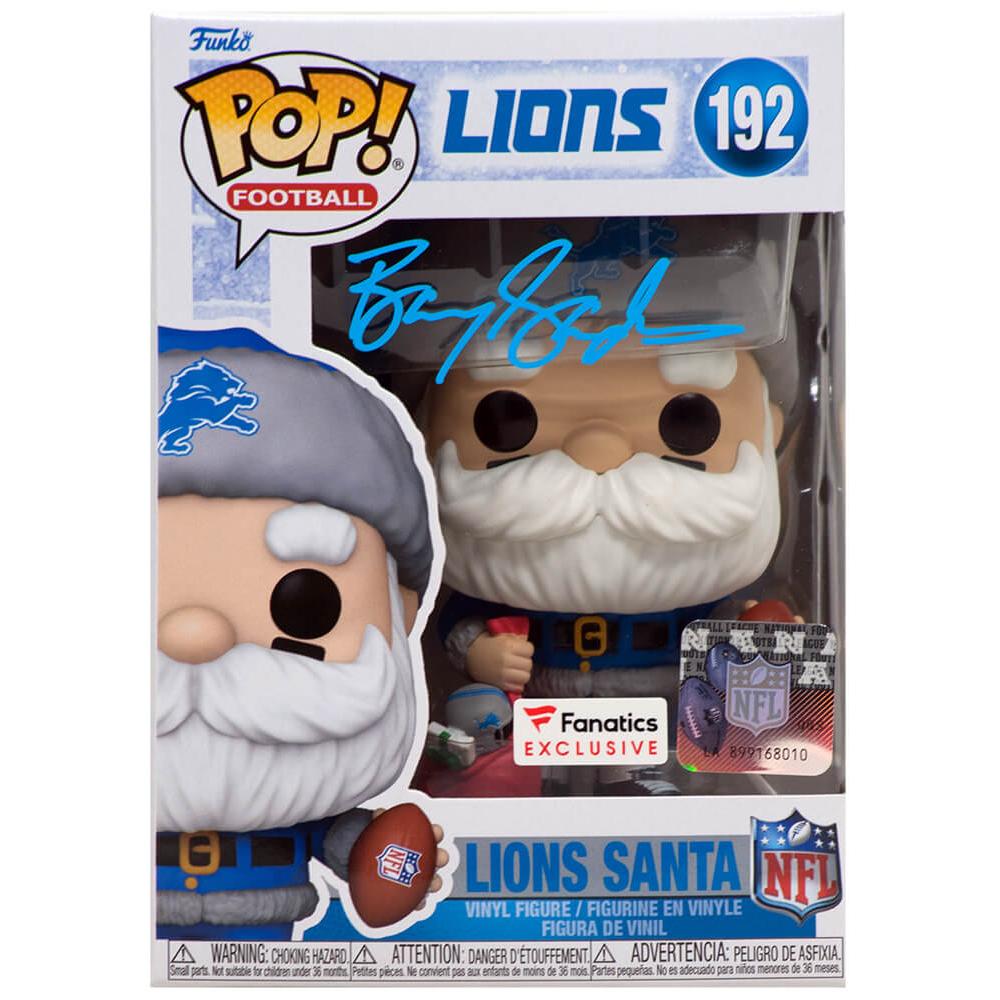 Schwartz Sports Barry Sanders Signed Detroit Lions 'SANTA' Funko Pop Doll #192SANFUN304