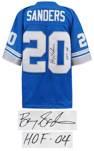 Schwartz Sports Barry Sanders Signed Detroit Lions Blue 1996 Throwback M&N NFL Legacy Football Jersey w/HOF’04 SANJRY320