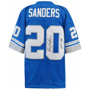 Schwartz Sports Barry Sanders Signed Detroit Lions Blue 1996 Throwback M&N NFL Legacy Football Jersey w/HOF’04 SANJRY320