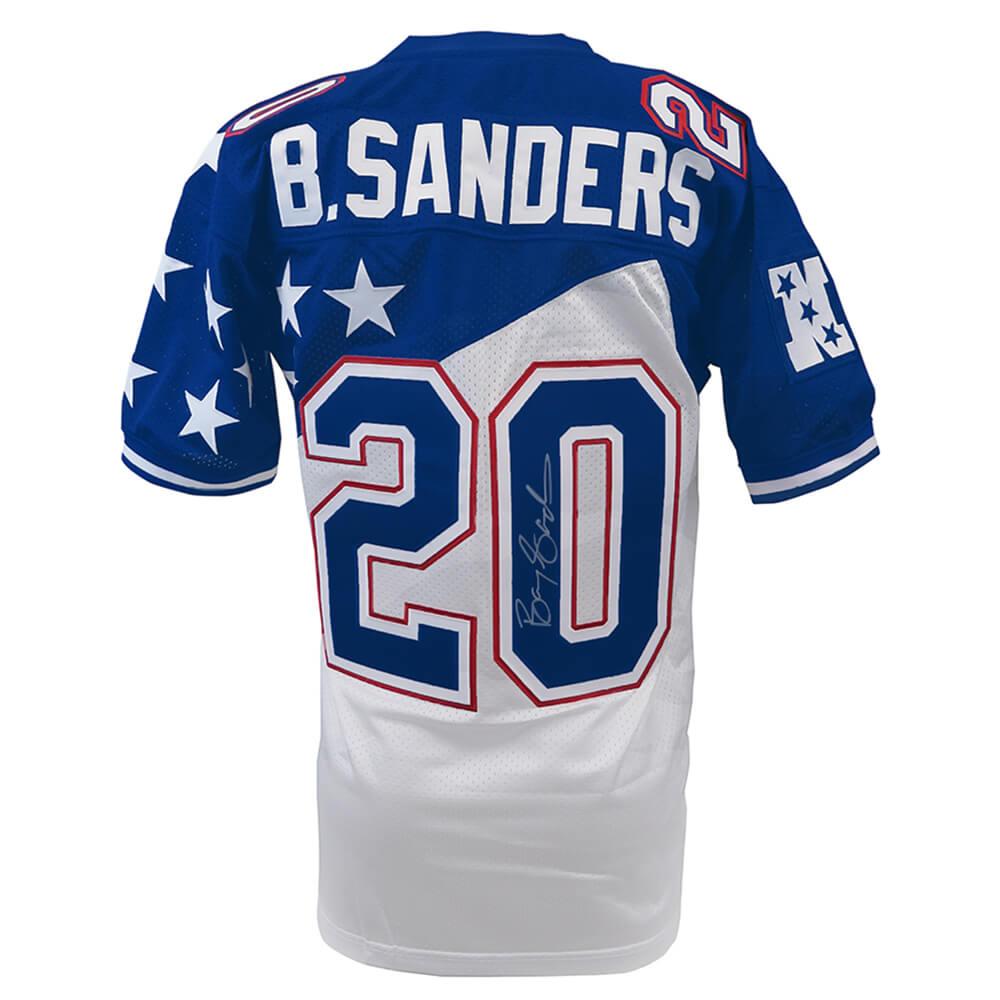 Schwartz Sports Barry Sanders Signed 1995 Pro Bowl White M&N Authentic Football JerseySANJRY322
