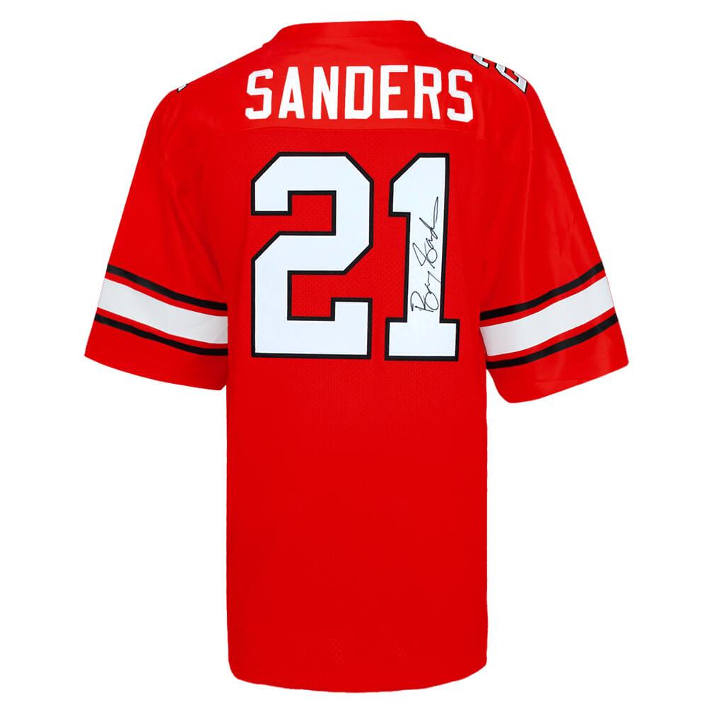 Schwartz Sports Barry Sanders Signed Oklahoma State Cowboys Throwback Orange The Retro Brand Football JerseySANJRY324