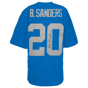 Schwartz Sports Barry Sanders Signed Detroit Lions Blue With Grey Numbers 1994 Throwback M&N NFL Football JerseySANJRY326