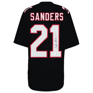 Schwartz Sports Deion Sanders Signed Black T/B Custom Football Jersey (Beckett)SANJRY357